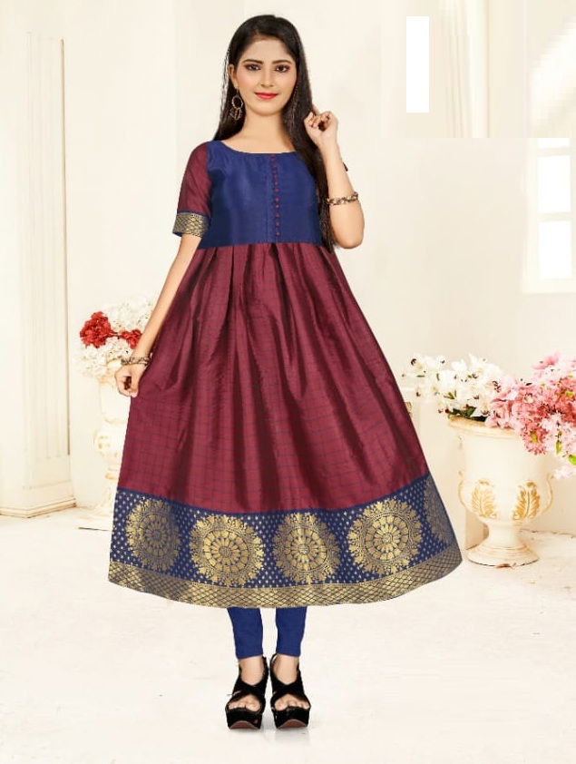Rnx Kids Ethnic Wear Anarkali Long Kurti Latest Designer Collection